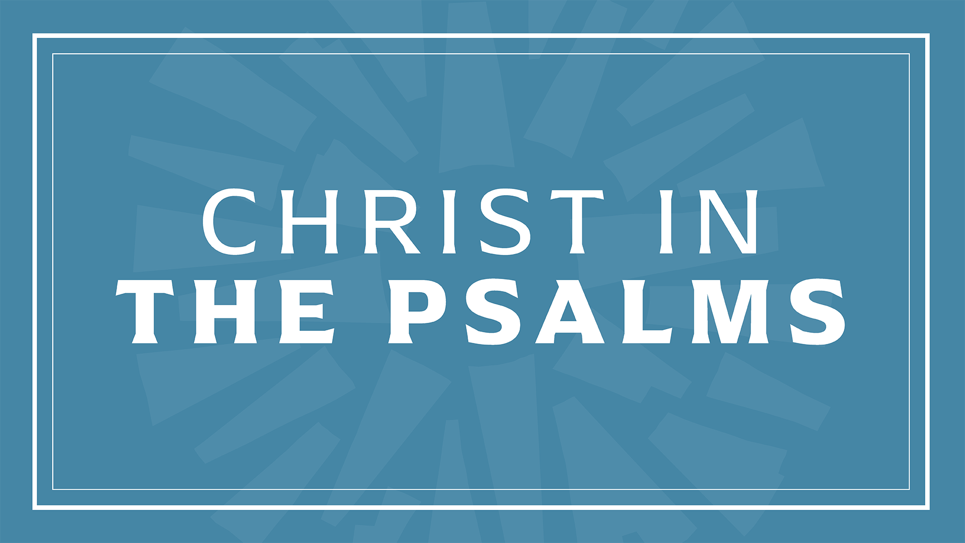 Coming Soon: Christ in the Psalms